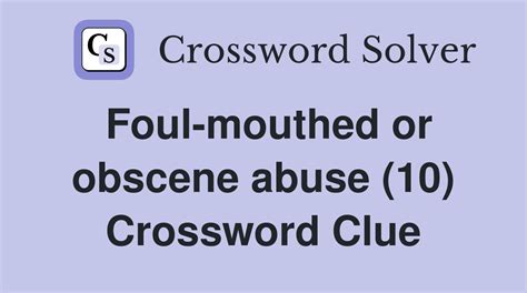 obscenity crossword clue